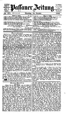 Passauer Zeitung Dienstag 23. November 1869