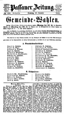 Passauer Zeitung Sunday 28. November 1869