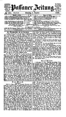 Passauer Zeitung Sonntag 5. Dezember 1869