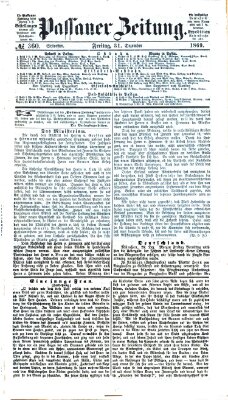 Passauer Zeitung Freitag 31. Dezember 1869