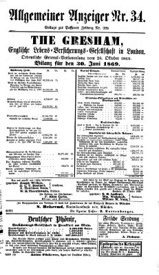 Passauer Zeitung Sunday 28. November 1869