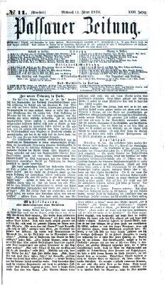 Passauer Zeitung Mittwoch 12. Januar 1870