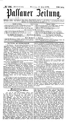 Passauer Zeitung Montag 17. Januar 1870