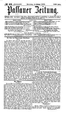 Passauer Zeitung Sonntag 13. Februar 1870