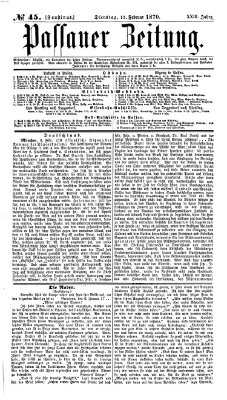 Passauer Zeitung Dienstag 15. Februar 1870