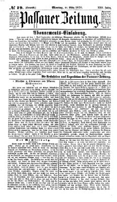 Passauer Zeitung Montag 21. März 1870