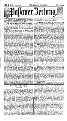 Passauer Zeitung Dienstag 12. Juli 1870