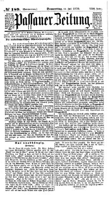 Passauer Zeitung Donnerstag 14. Juli 1870