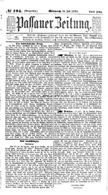 Passauer Zeitung Mittwoch 20. Juli 1870