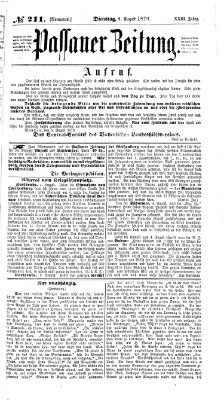 Passauer Zeitung Dienstag 9. August 1870