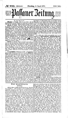 Passauer Zeitung Dienstag 23. August 1870