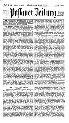 Passauer Zeitung Samstag 27. August 1870