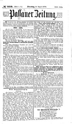 Passauer Zeitung Dienstag 30. August 1870