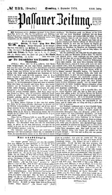 Passauer Zeitung Samstag 3. September 1870