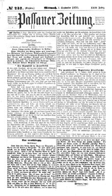 Passauer Zeitung Mittwoch 7. September 1870