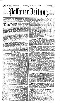 Passauer Zeitung Samstag 10. September 1870