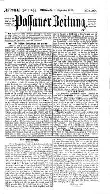 Passauer Zeitung Mittwoch 14. September 1870