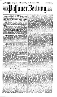 Passauer Zeitung Donnerstag 29. September 1870