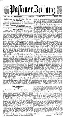 Passauer Zeitung Samstag 1. Oktober 1870