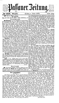 Passauer Zeitung Samstag 8. Oktober 1870