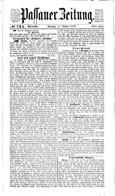 Passauer Zeitung Samstag 15. Oktober 1870