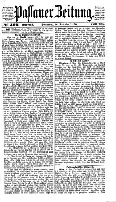 Passauer Zeitung Donnerstag 10. November 1870