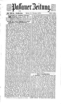 Passauer Zeitung Freitag 25. November 1870