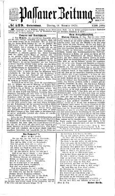 Passauer Zeitung Dienstag 29. November 1870