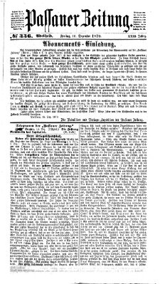 Passauer Zeitung Freitag 16. Dezember 1870