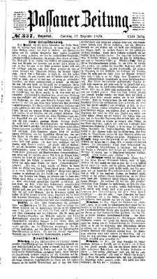 Passauer Zeitung Samstag 17. Dezember 1870