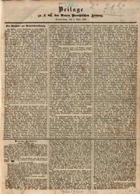 Neue preußische Zeitung Donnerstag 5. April 1849