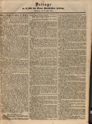 Neue preußische Zeitung Dienstag 10. April 1849