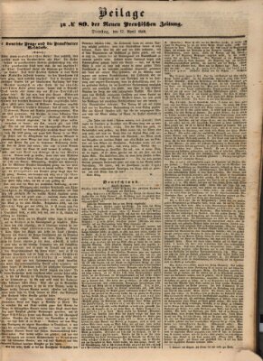 Neue preußische Zeitung Dienstag 17. April 1849