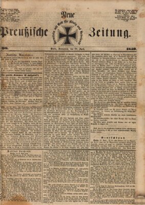 Neue preußische Zeitung Samstag 28. April 1849