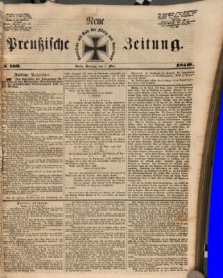 Neue preußische Zeitung Dienstag 1. Mai 1849