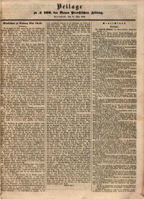 Neue preußische Zeitung Samstag 12. Mai 1849