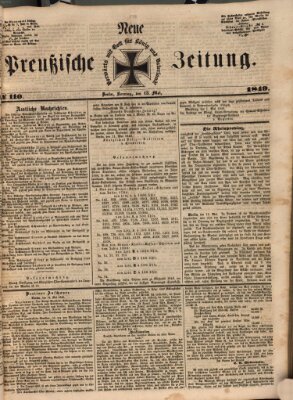 Neue preußische Zeitung Sonntag 13. Mai 1849