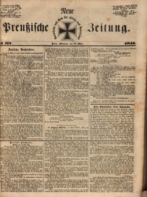 Neue preußische Zeitung Mittwoch 16. Mai 1849