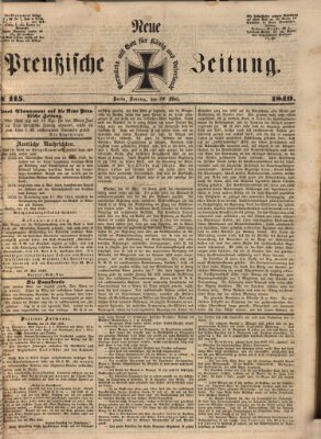 Neue preußische Zeitung Sonntag 20. Mai 1849