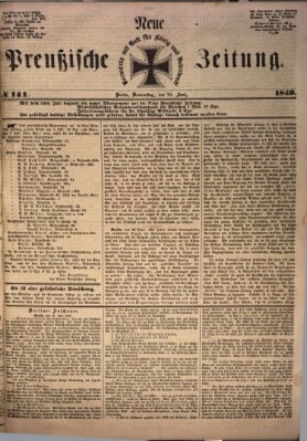 Neue preußische Zeitung Donnerstag 21. Juni 1849