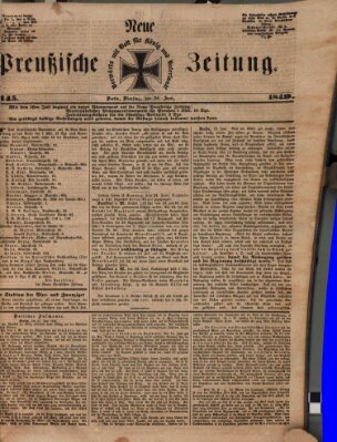 Neue preußische Zeitung Dienstag 26. Juni 1849