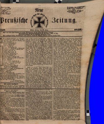 Neue preußische Zeitung Freitag 29. Juni 1849