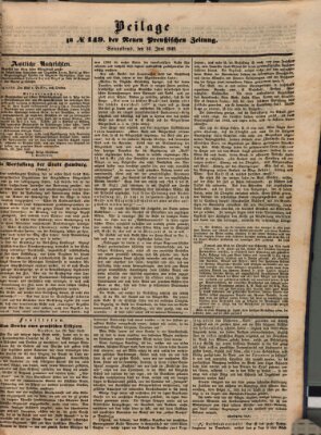 Neue preußische Zeitung Samstag 30. Juni 1849