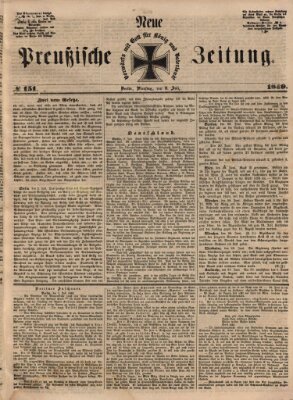 Neue preußische Zeitung Dienstag 3. Juli 1849