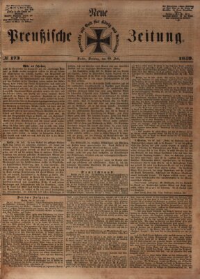 Neue preußische Zeitung Sonntag 29. Juli 1849