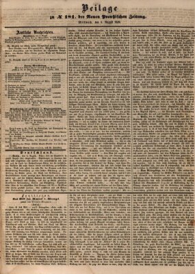 Neue preußische Zeitung Mittwoch 8. August 1849