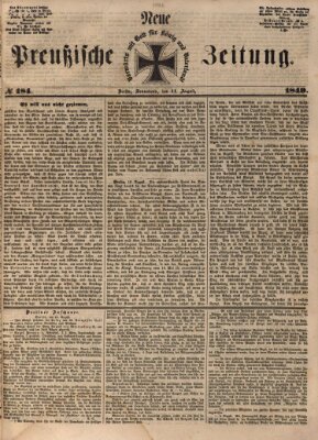 Neue preußische Zeitung Samstag 11. August 1849