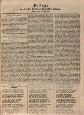 Neue preußische Zeitung Sonntag 19. August 1849