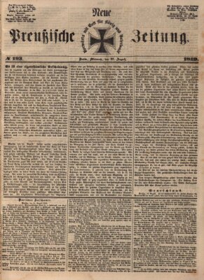 Neue preußische Zeitung Mittwoch 22. August 1849