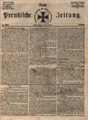 Neue preußische Zeitung Freitag 24. August 1849